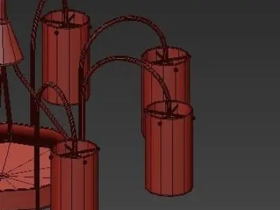 Eight chandelier with six candelabras 3D model
