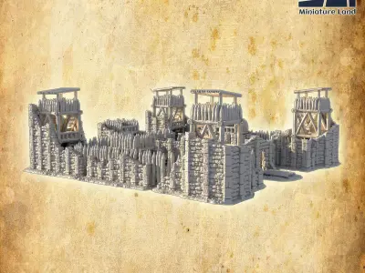 Encampment in Ruins 28 MM Tabletop Terrain 3D print model