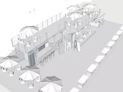 Modular Container Cafe Outdoor Coffee Shop Building 3D model