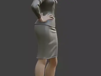 1940s Vintage Fashion Stylized 3D Figurine 3D model