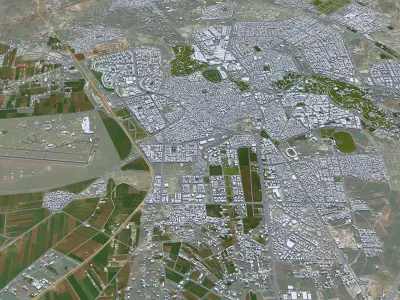 Hama Syria 15km Low-poly 3D model