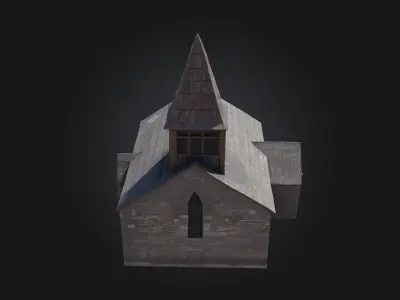 Stone Chapel Render  Sacred Stillness in Timeless Stone 3D model