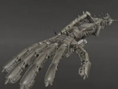 Rigged Robot Arms Low-poly 3D model