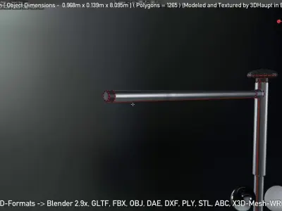 Empty Flag 8m Low-poly 3D model