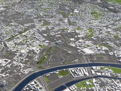Moscow Russia 50x50km 3D City Map 3D model