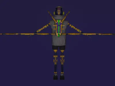 Robot Hornet Low-poly 3D model