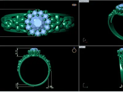 Engagement Fancy Ring 3D print model