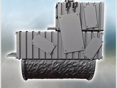 Concave container arrangement with camouflage protection and mul 3D print model