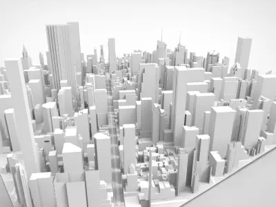 Cityscape New York USA fragment city 3D model purchase