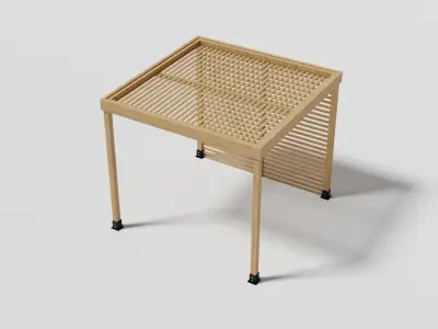 Wooden Garden Pergola 3 Low-poly 3D model