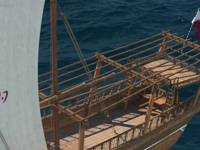  Traditional Wooden Qatar Boat 