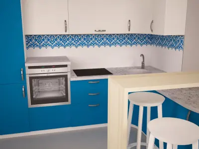 kitchen with ornament 3D model
