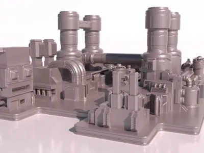 Sci-fi Factory for 3Dprint 3D print model