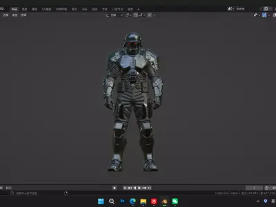 futuristic concept sci-fi design  soldier 3D model buy
