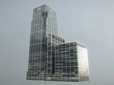 London 25 Canada Square 33 Canada Square Low-poly 3D model