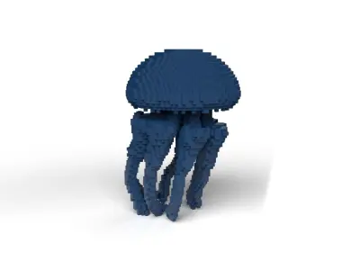 Jellyfish Minecraft Voxel Low-poly 3D model