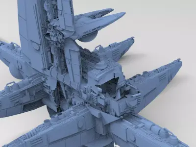 Wraith Interceptor architecture Mothership 4 3D model
