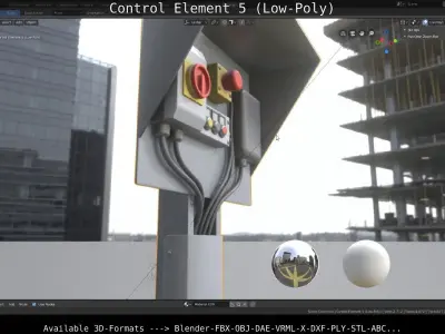 Control Element 5 Low-Poly Version Low-poly 3D model
