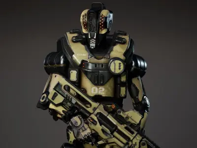 Etasphera02 assault rifle Low-poly 3D model