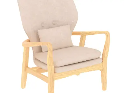 beige armchair Low-poly 3D model