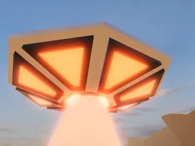 Sci-Fi Alien Flying Saucer UFO Spacecraft Low-poly 3D model