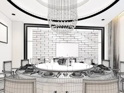 Business Restaurant - Coffee - Banquet  159 3D model