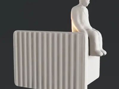 Ceramic Wall Light With Figures - Umarell by Giorgio Biscaro 3D model
