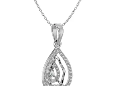 Light Minimalist Diamond Pendant Necklace 3D print model