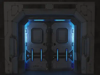 Sci-Fi Door v1 Low-poly 3D model