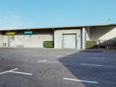 realistic urban store - blender scene Low-poly 3D model