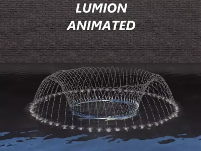 Lumion fountain - animated Low-poly 3D model
