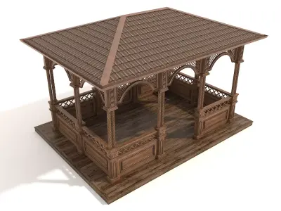 Wooden Gazebos 4 3D model