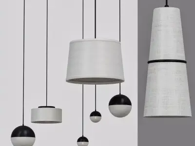 Cloth pendant lamps 3D model
