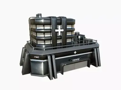 SciFi Hospital A09 Dark Metal - Sci Fi Exterior Design Low-poly 3D model