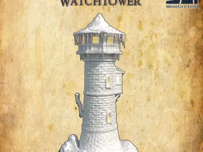 Frozen Watchtower Tabletop Terrain 28 MM 3D print model