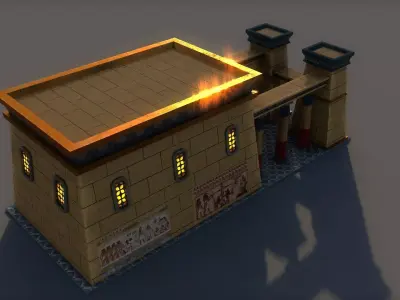 Ancient Egyptian Building Low-poly 3D model