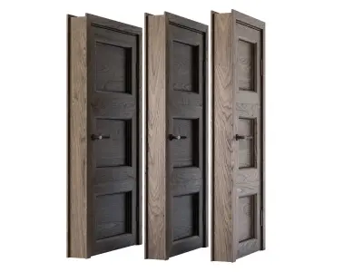 Wooden Door Set V3  3D model