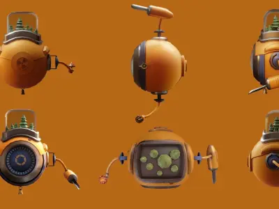 Farmer - Agricultural robot Low-poly 3D model