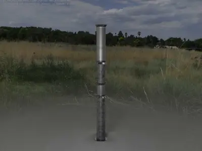 Galvanized Light-Column -12- Street-Light 9 Low-poly 3D model