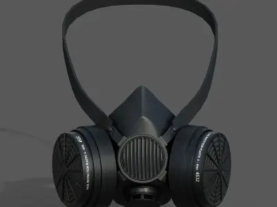 Gas mask protection futuristic fantasy human isolated Black  Low-poly 3D model