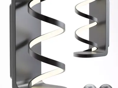 Swirl Integrated LED Outdoor Wall Light 3D model