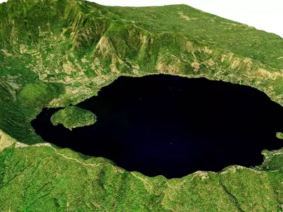 Lake Coatepeque 3d model terrain 3D model