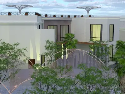 Modern Residential Villa Exterior Design  3D model