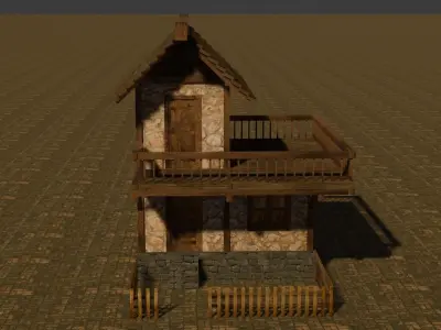 Medieval house seven 2 Low-poly 3D model