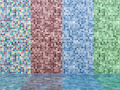 Mosaic Pool With Water Texture