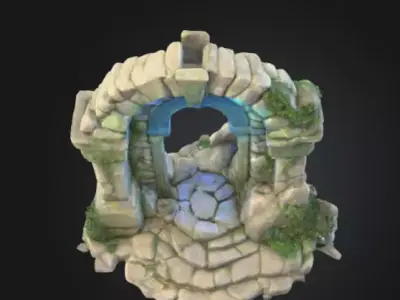 Ancient Portal Low-poly 3D model