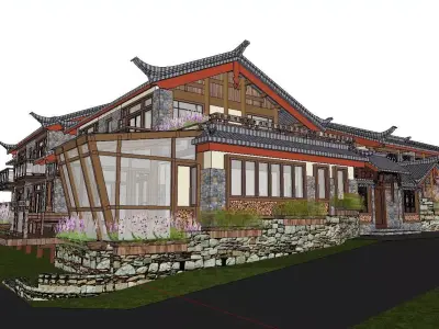 Bed and Breakfast - Chinese Architecture 3D model