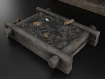 Wind protection forest shelter Low-poly 3D model