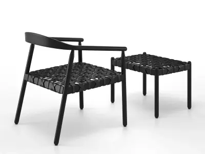 Fay Lounge Chair and Ottoman 3D model