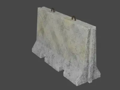 Cracked Concrete Barricade Free low-poly 3D model